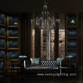 New interior design floating crystal led light chandeliers